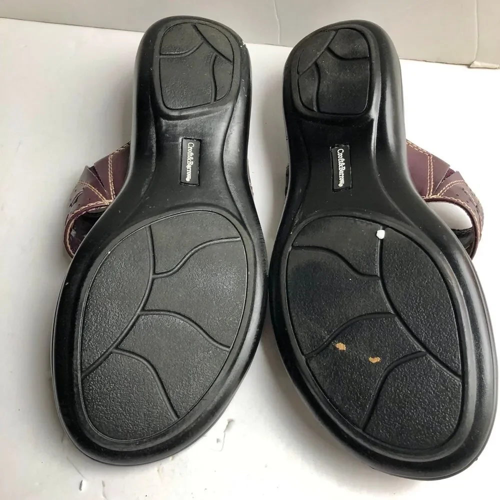 Croft & Barrow Women's Sandals Slides Size 6 M Dark Brown Ortholite Insoles